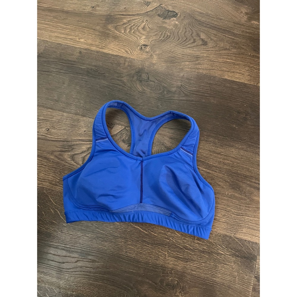 Athleta Royal Blue High Impact Racerback Sports Bra 38B 553733 Mesh Back